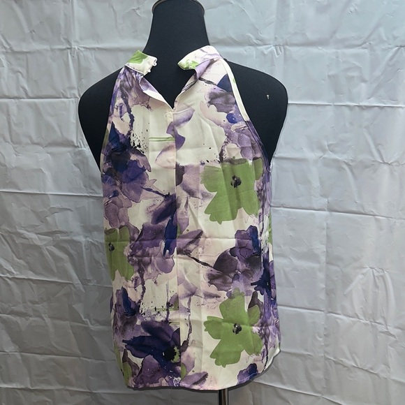 NWT Floral Halter Blouse in Purple and Green size medium - Picture 4 of 4